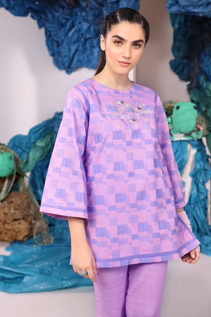 Alkaram - 2 Pc Embroidered Jacquard Suit With Dyed Khaddar Trouser