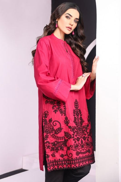 Dyed Embroidered Dobby Kurti