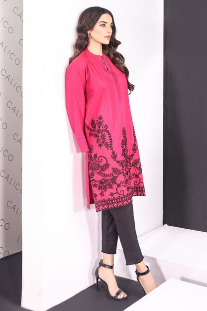 Dyed Embroidered Dobby Kurti