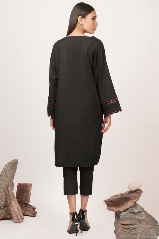 Dyed Embroidered Dobby Kurti