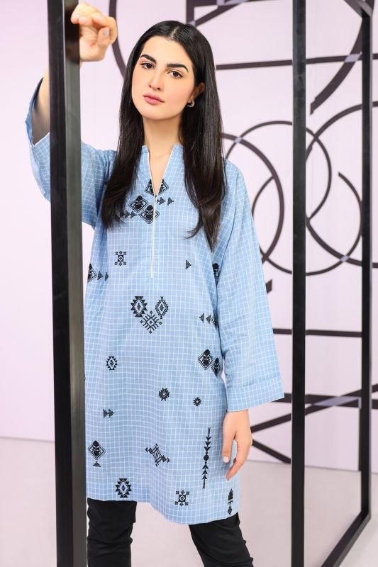 Embroidered Yarn Dyed Kurti