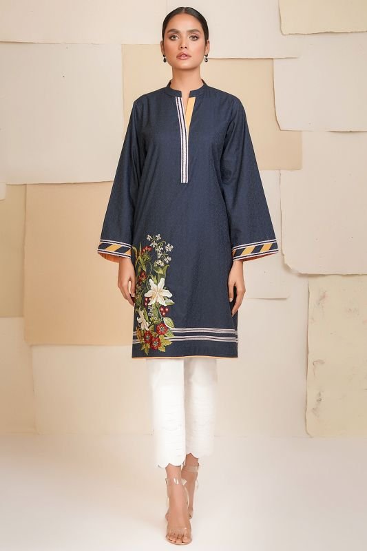 Embroidered Dobby Kurti