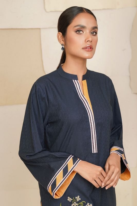 Embroidered Dobby Kurti