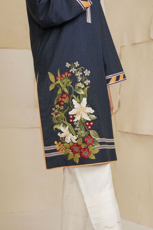 Embroidered Dobby Kurti