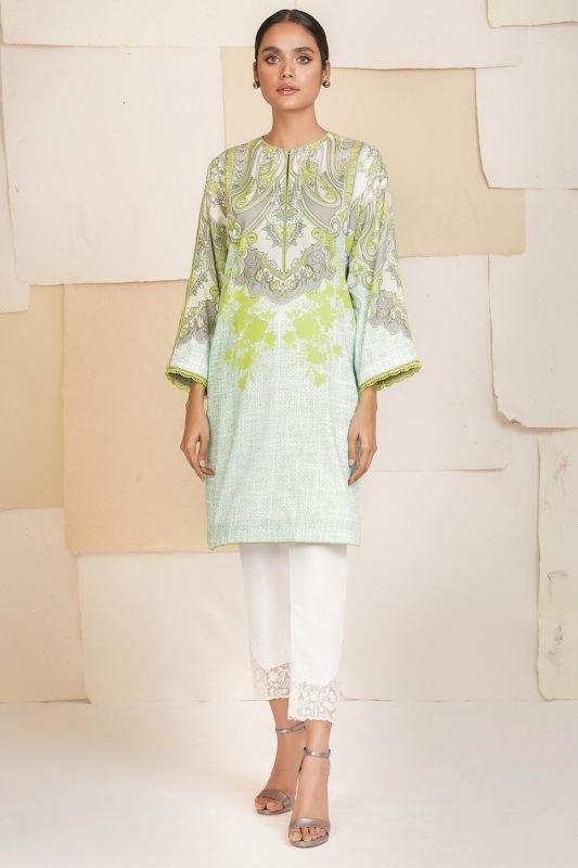 Printed Cotton Satin Kurti
