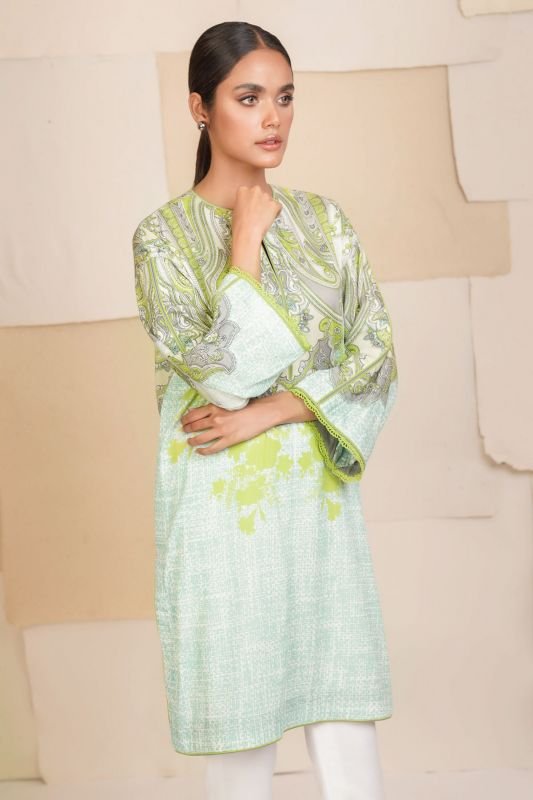 Printed Cotton Satin Kurti