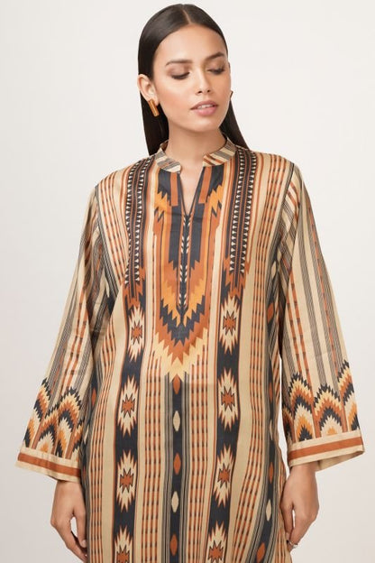 Printed Cotton Satin Kurti