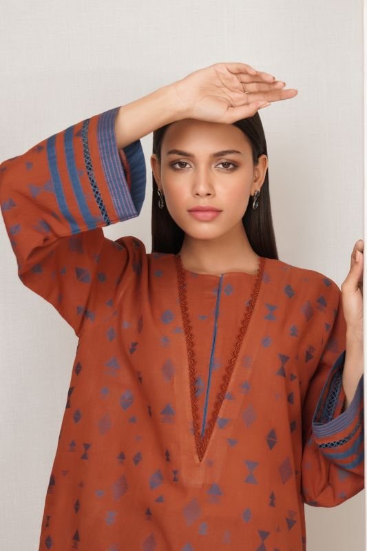 Dyed Jacquard Kurti