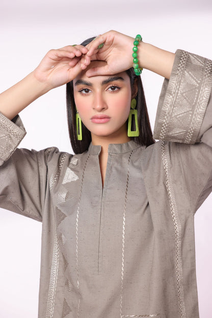 Embroidered Dobby Kurti