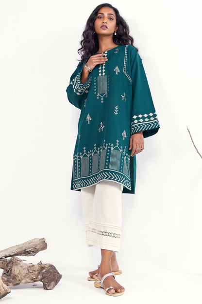 Dyed Embroidered Khaddar Kurti