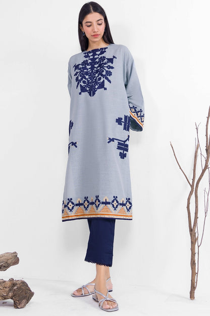 Dyed Embroidered Khaddar Kurti