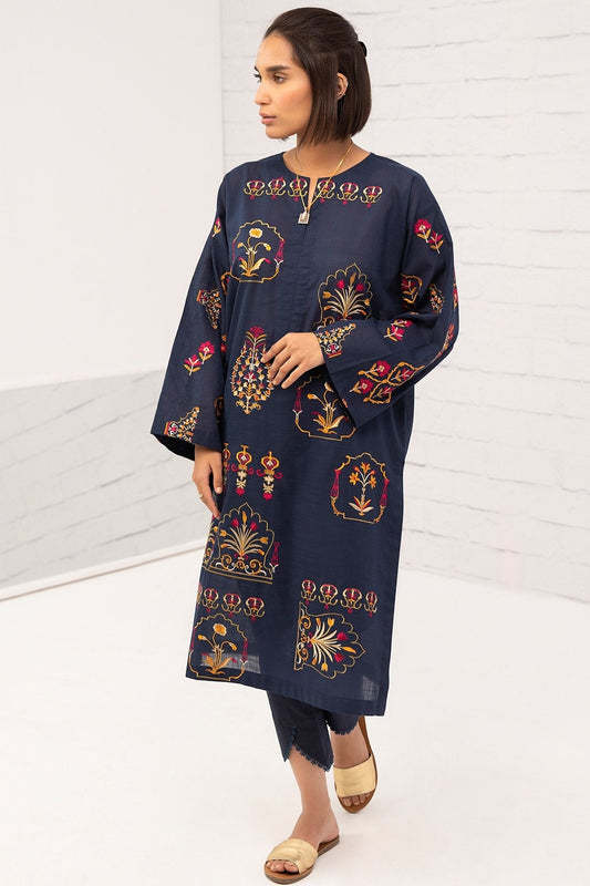 Dyed Embroidered Lawn Kurti