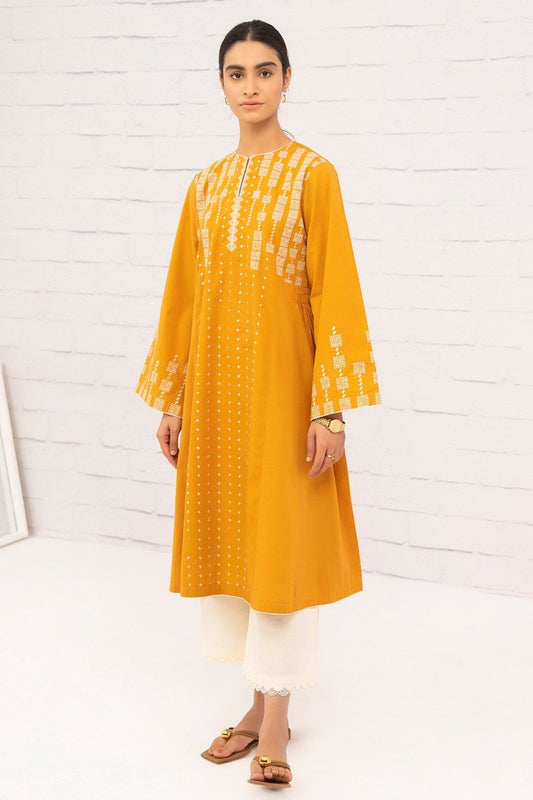 Dyed Embroidered Cambric Kurti