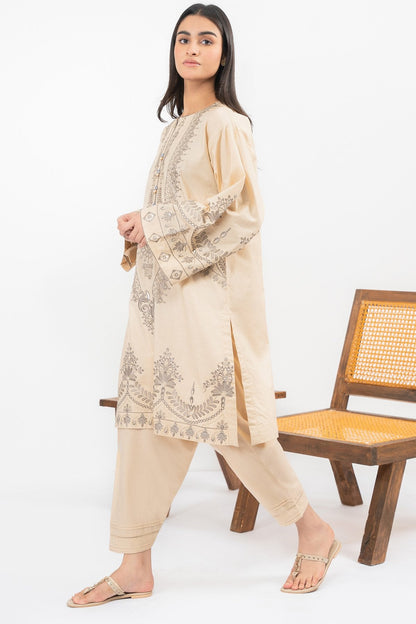 Dyed Embroidered Cambric Kurti