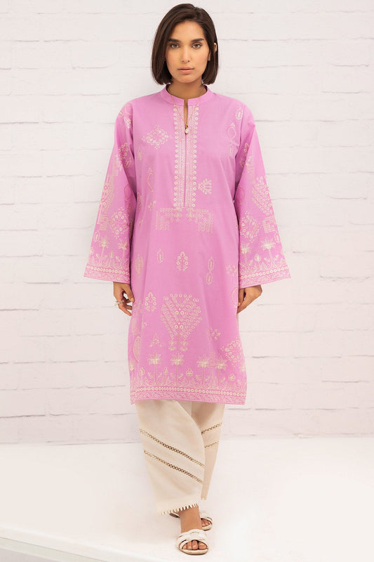 Dyed Embroidered Cambric Kurti
