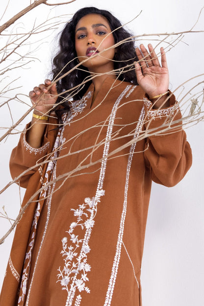 3 Pc Embroidered Khaddar Outfit