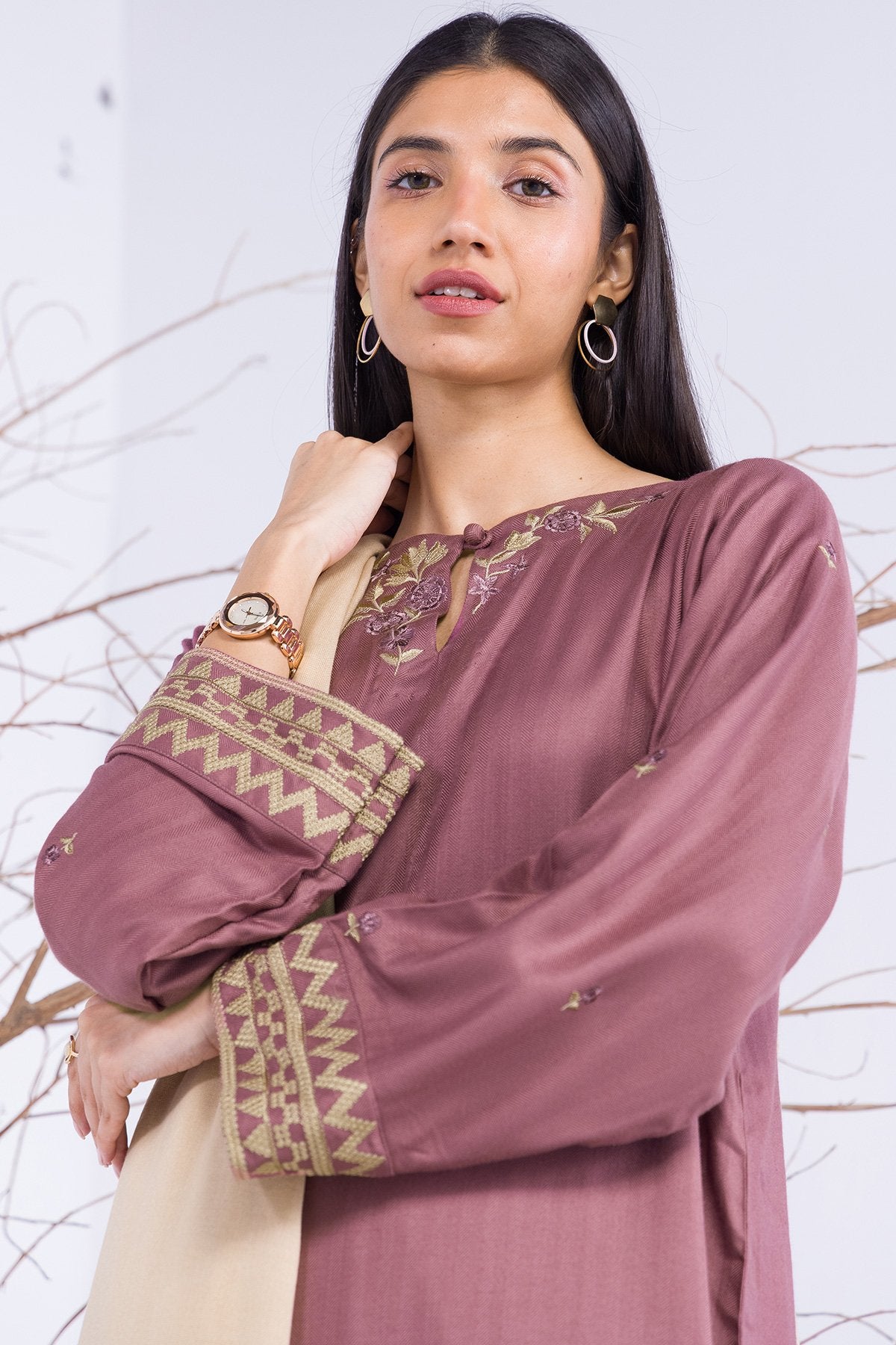 3 Pc Embroidered Viscose Outfit
