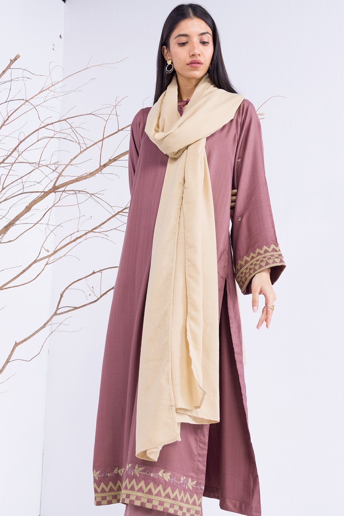 3 Pc Embroidered Viscose Outfit
