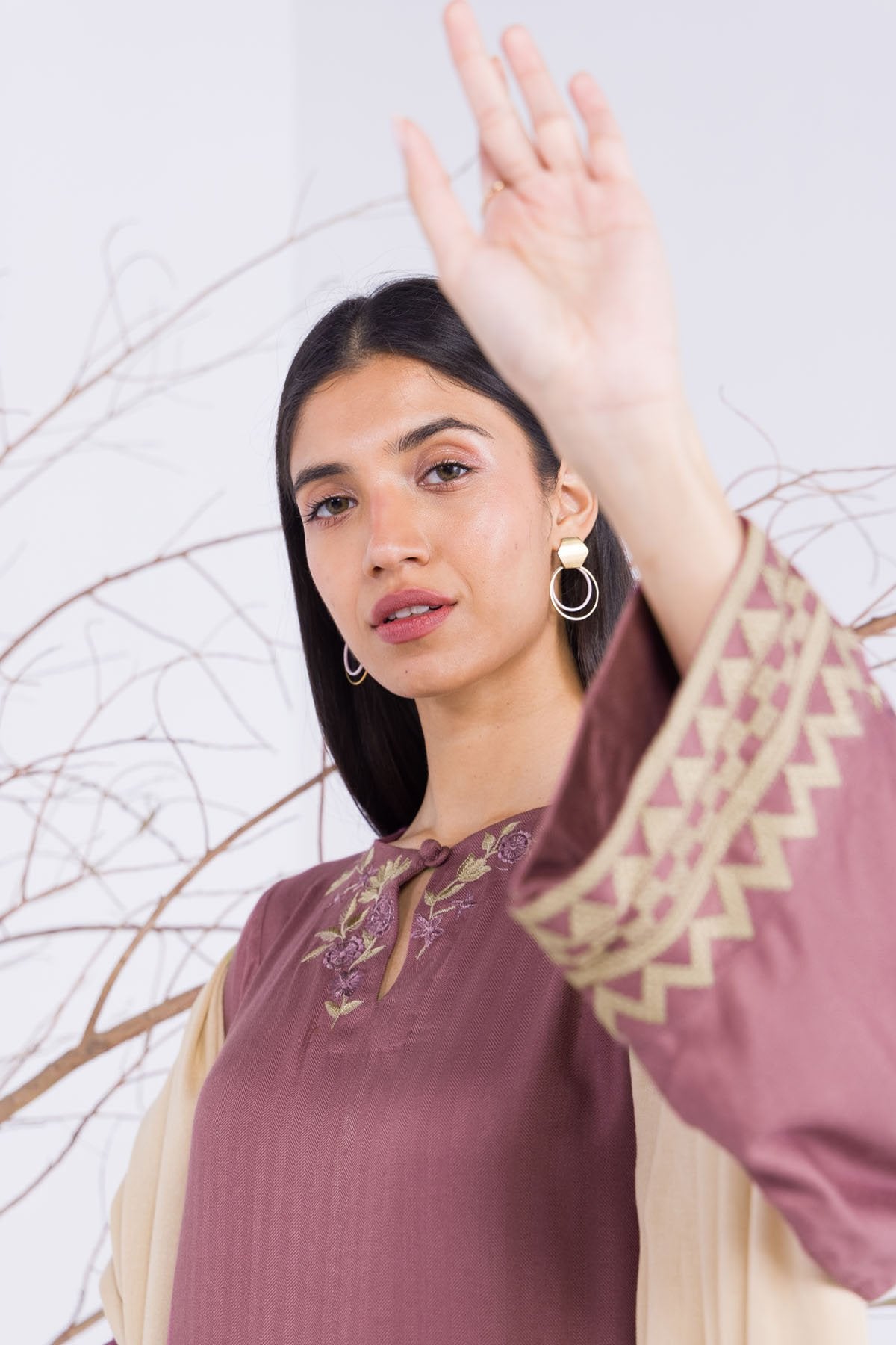 3 Pc Embroidered Viscose Outfit
