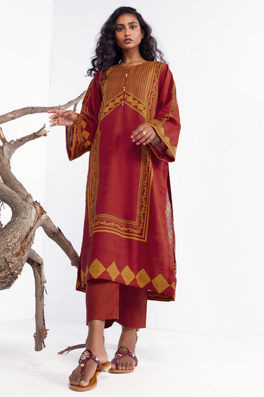 2 Pc Printed Khaddar Outfit
