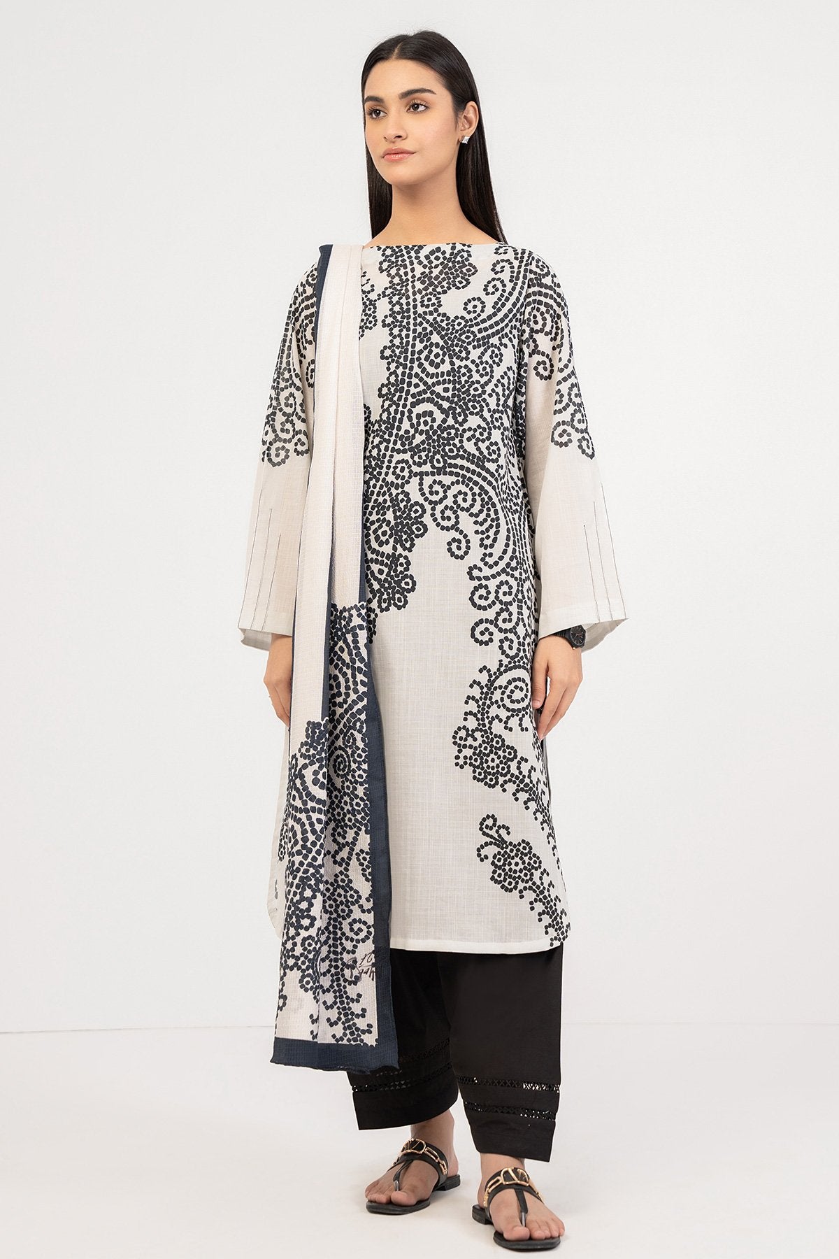 Printed Slub Lawn Kurti
