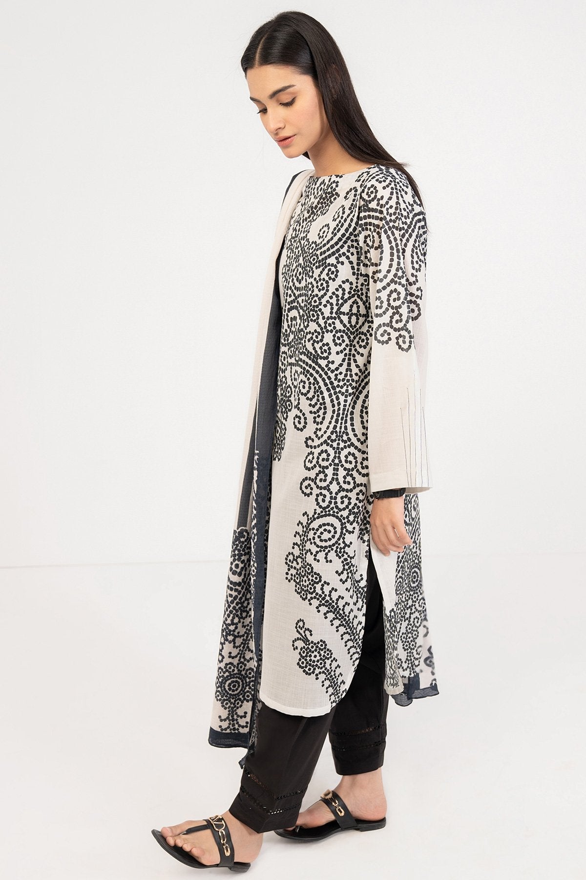 Alkaram - Printed Slub Lawn Kurti
