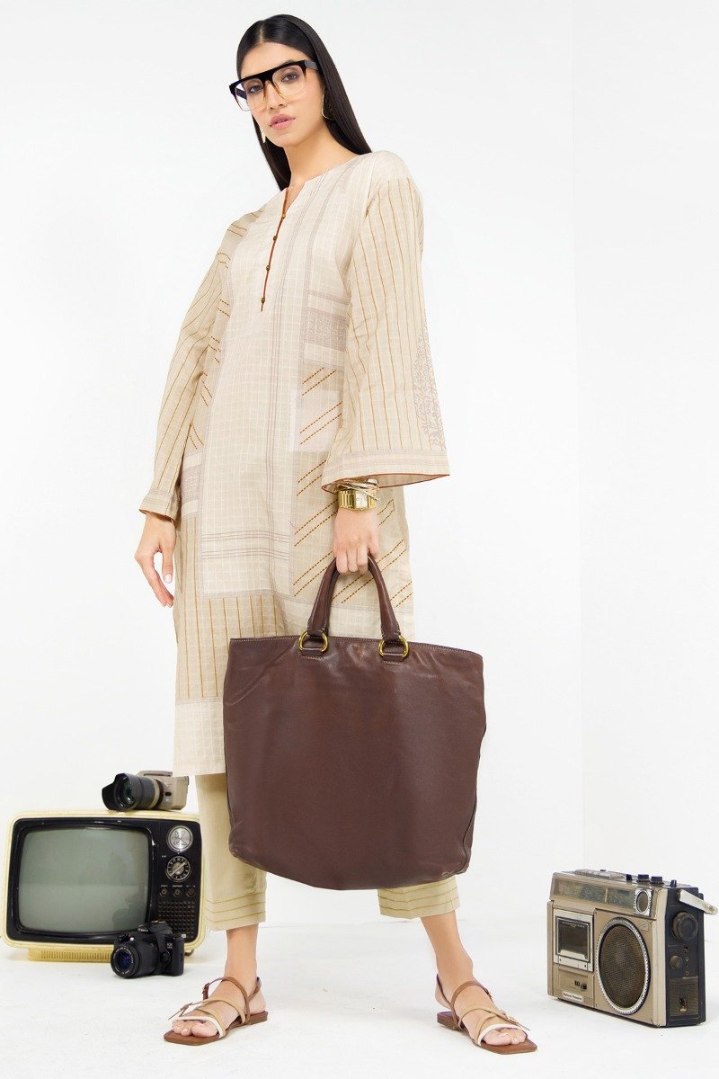 2 Pc Printed Dobby Outfit