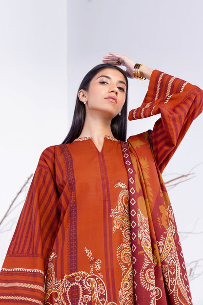 3 Pc Printed Khaddar Outfit