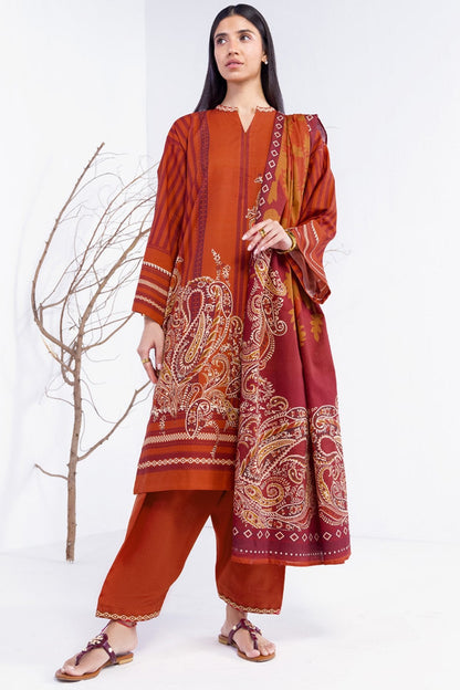 3 Pc Printed Khaddar Outfit