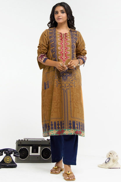 Printed Embroidered Khaddar Kurti