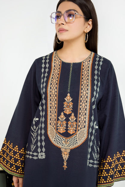Printed Embroidered Khaddar Kurti