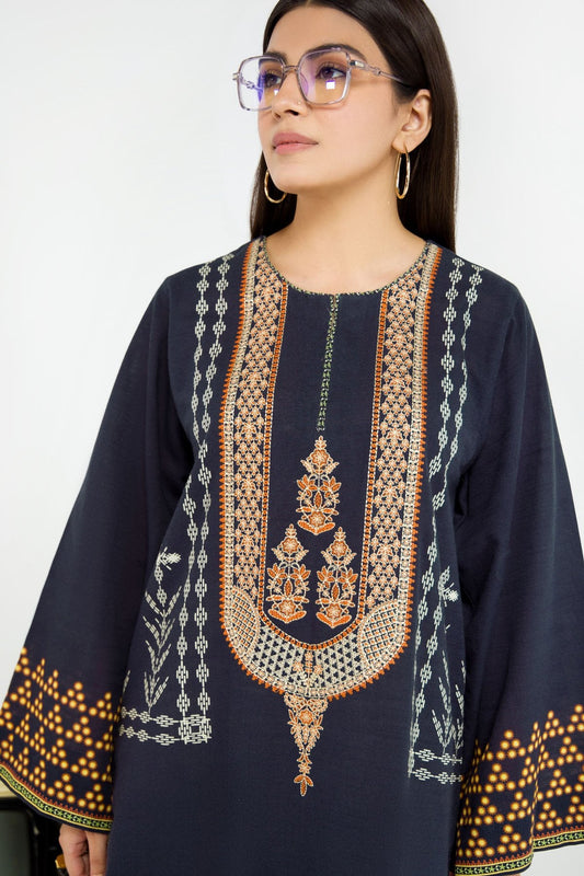 Printed Embroidered Khaddar Kurti