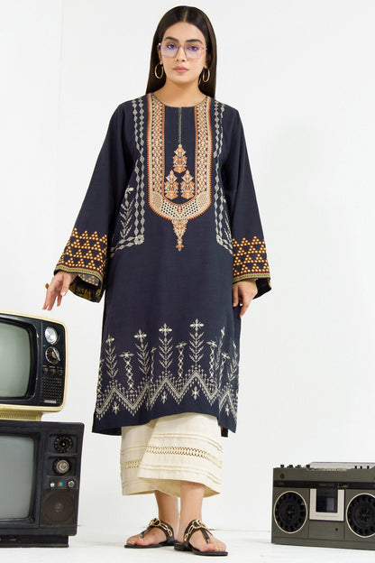 Printed Embroidered Khaddar Kurti