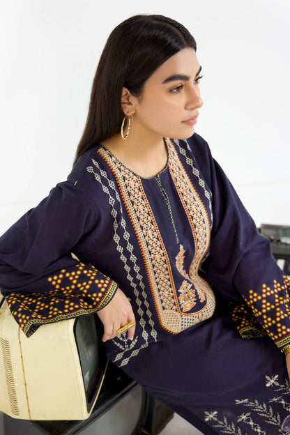 Printed Embroidered Khaddar Kurti