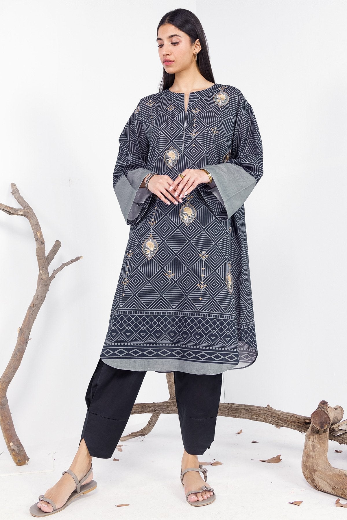 Printed Khaddar Kurti