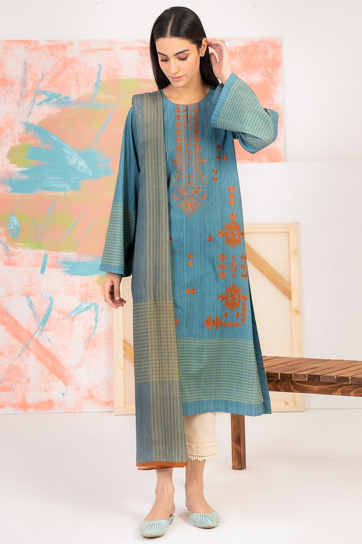 2 Pc Printed Cambric Outfit